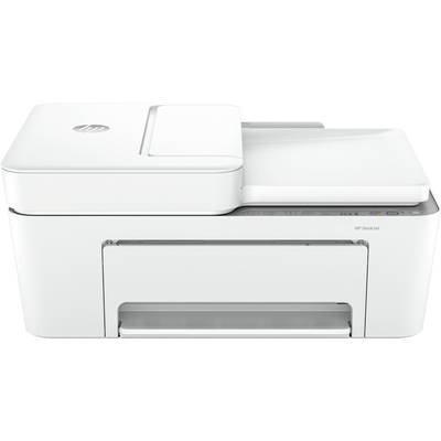 Een witte multifunctionele printer met scan- en kopieeropties tegen een witte achtergrond.