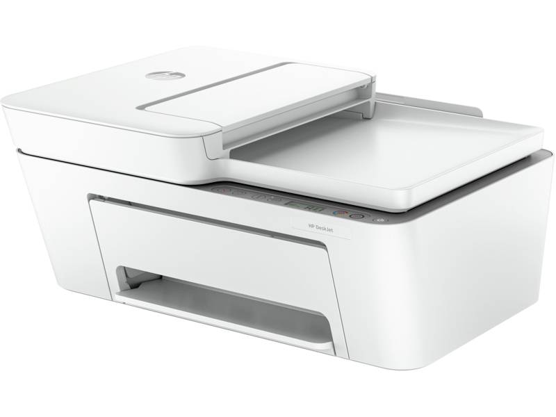 Een moderne, witte multifunctionele printer met scanner en opbergoppervlak. Ideaal voor kantoorwerkzaamheden en documentbeheer.