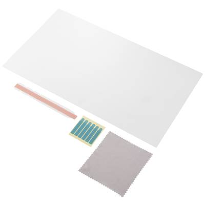 Een reinigingsdoekje, enkele blauwe strepen en een roze pen liggen op een wit, mogelijk zelfklevend oppervlak.