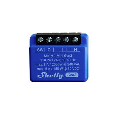 Shelly Plus 1 Mini Gen. 3 Draadloze schakelaar  WiFi, Bluetooth 