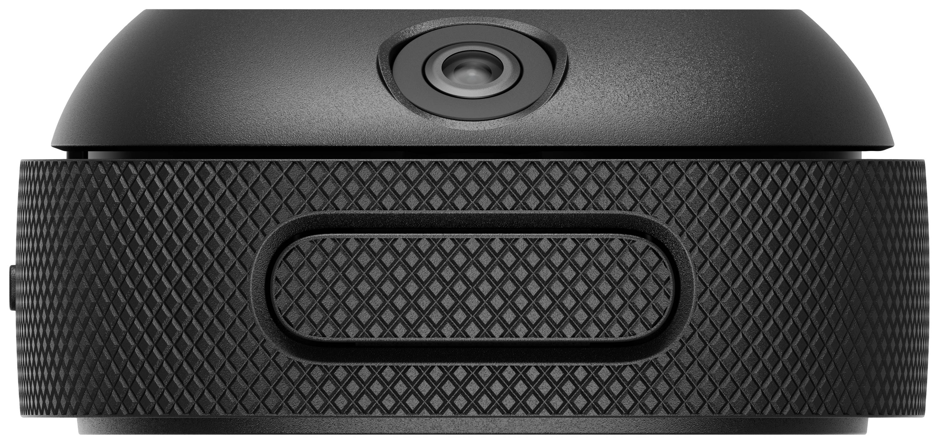 Smartwatch met gestructureerde polsband, zijtoets en sensor aan de bovenkant.