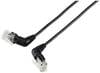 Renkforce RF-6071542 RJ45 Netwerkkabel, patchkabel CAT 6 U/UTP 1.00 m Zwart Connectoren 360° draaibaar, Haakse kabeluitgang 1 stuk(s)