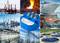 Collage van industriële toepassingen: Olieplatform, hoogoven, cruiseschip, chemische fabriek, sensor, robotproductie, melkproductie, energiecentrale, waterbehandeling.