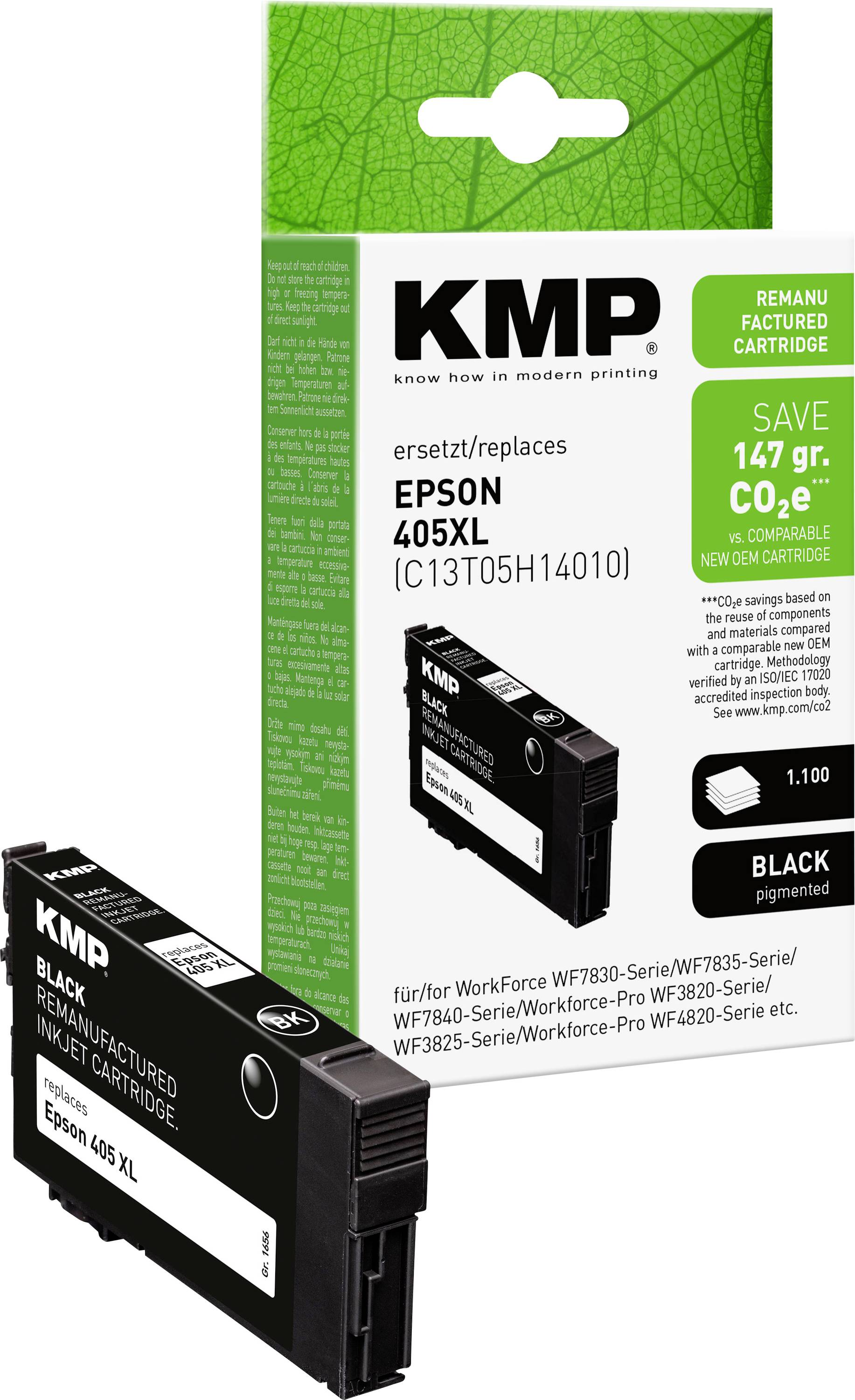 KMP Inktcartridge vervangt Epson 405XL, T05H1 Compatibel Zwart 1656,4001 1656,4001