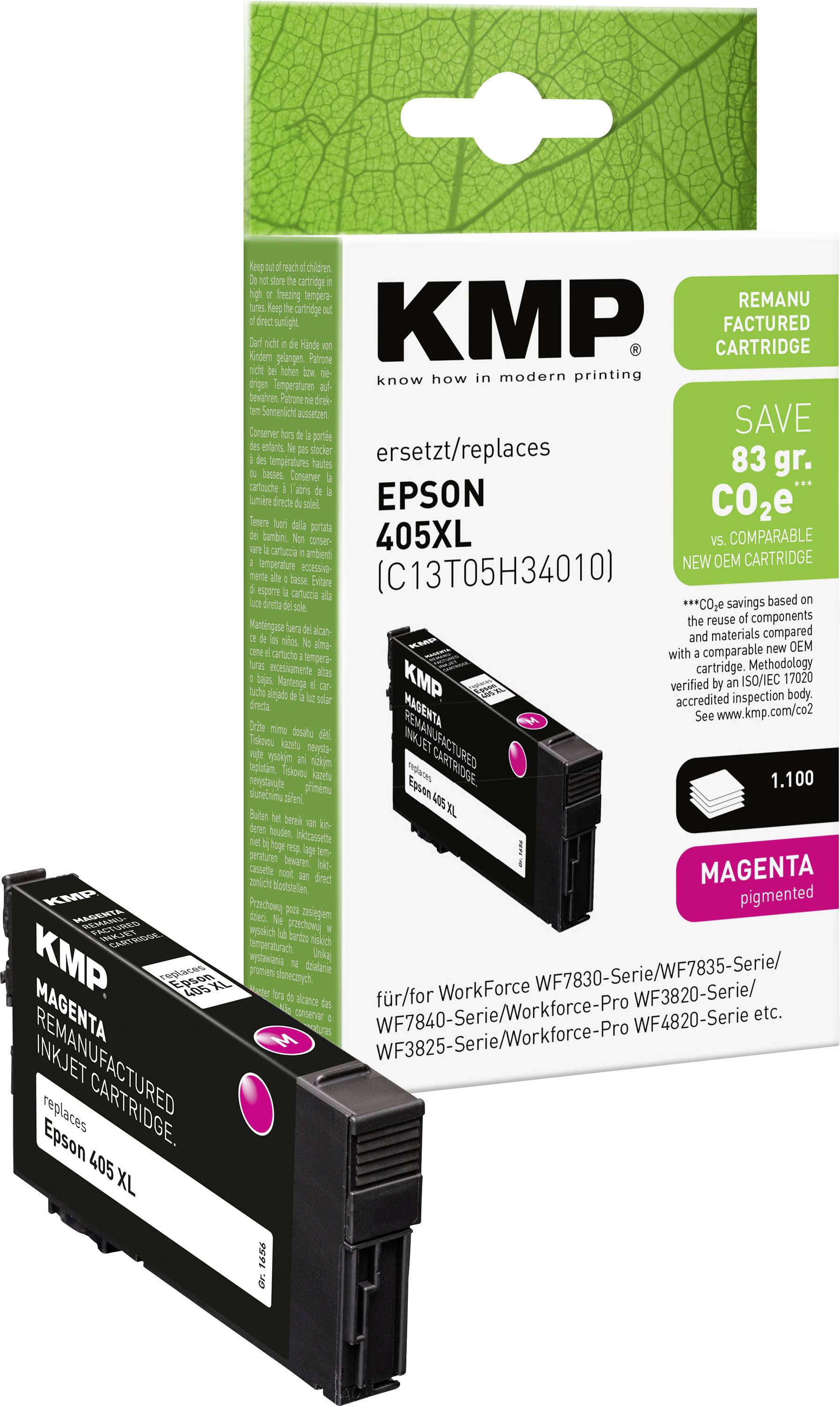 KMP Inktcartridge vervangt Epson 405XL, T05H3 Compatibel Magenta 1656,4006 1656,4006