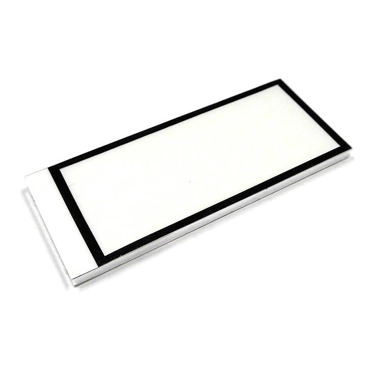 Een rechthoekig E-paper-display met zwarte rand op witte achtergrond.