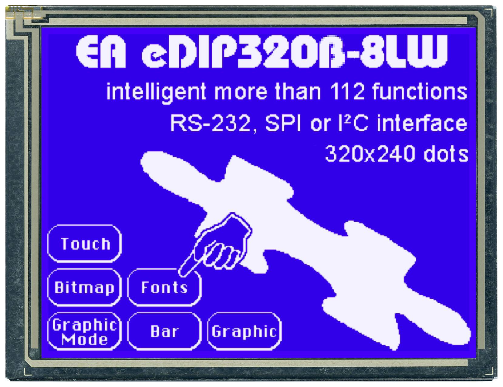 Display Elektronik Grafisch display Wit 320 x 240 Pixel (b x h x d) 137.80 x 105.30 x 10.1 mm