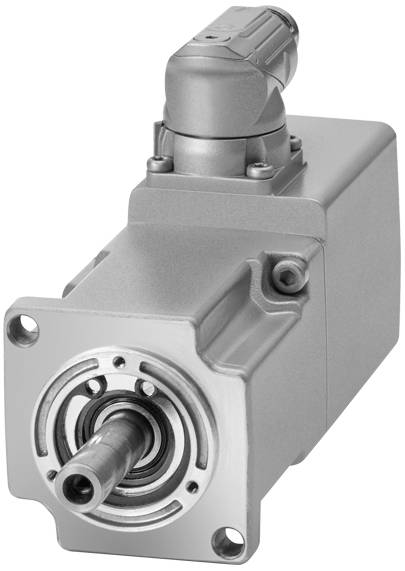 Een zilverkleurige elektromotor met as en bevestigingsgaten, geschikt voor industriële toepassingen.