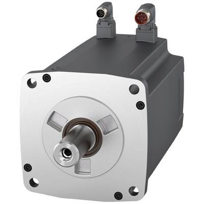 Een grijze elektromotor met aansluitstekkers bovenaan en een roterende as aan de voorkant, geschikt voor industriële toepassingen.