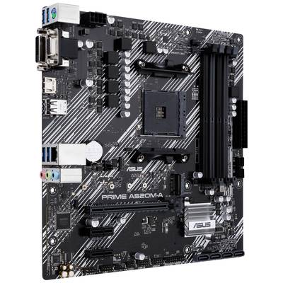 Een computermoederbord met veel aansluitingen en uitbreidingssleuven, inclusief RAM-sleuven en CPU-socket, op een donkere achtergrond.