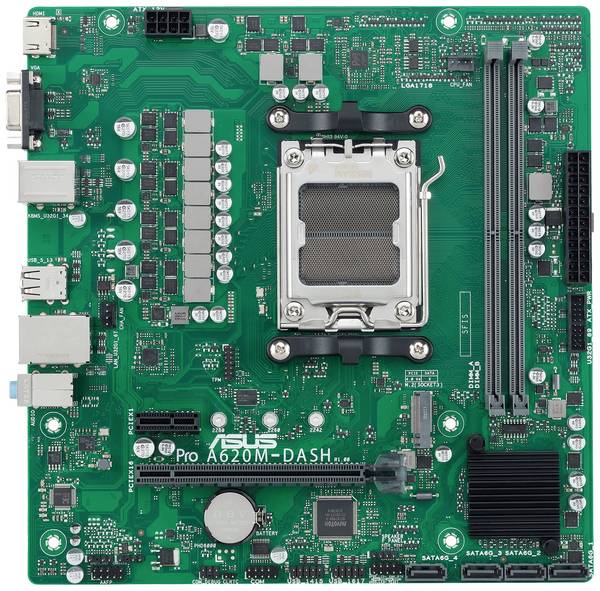 Asus PRO A620M-DASH-CSM Moederbord Socket AMD AM5 Vormfactor Micro-ATX Moederbord chipset AMD® A620