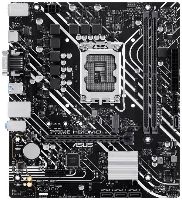 Asus PRIME H610M-D Moederbord Socket Intel LGA 1700 Vormfactor Micro-ATX Moederbord chipset Intel® H610