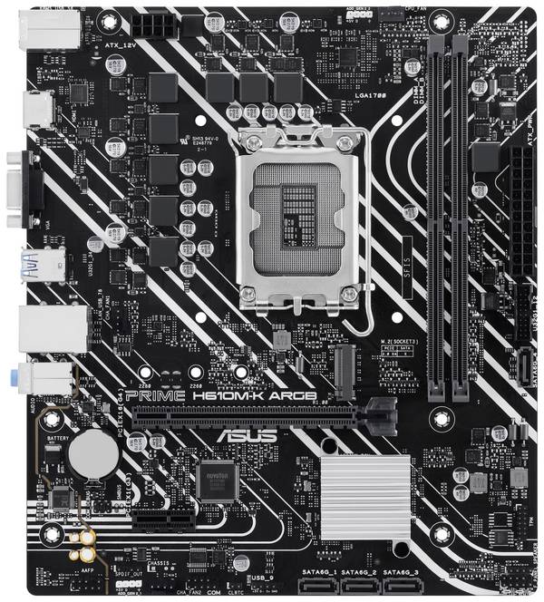 Asus PRIME H610M-K ARGB Moederbord Socket Intel LGA 1700 Vormfactor Micro-ATX Moederbord chipset Intel® H610