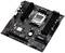 'Zwart ASRock-moederbord met processorsocket, twee RAM-sleuven en meerdere aansluitingen, bovenaanzicht.'
