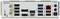 Achterkant van een computer-moederbord met meerdere USB-poorten, HDMI-, DisplayPort-, audio- en Ethernet-aansluitingen.