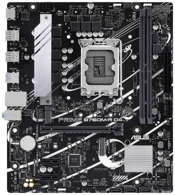 Asus PRO B760M-R D4 Moederbord Socket Intel LGA 1700 Vormfactor Micro-ATX Moederbord chipset Intel® B760
