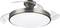 Ronde plafondlamp met twee transparante vleugels in een strak, modern design.