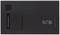 De achterkant van een zwarte flatscreen-televisie. Een HDMI-aansluiting en een bedieningspaneel zijn zichtbaar. Het logo in het midden.