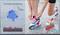 Een persoon strikt kleurrijke sportschoenen. Links een radar- en lijngrafiek met de titel 'Functional Test Briefing', toont prestatiegergevens.