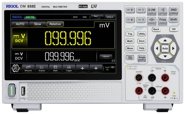 Rigol DM858E Bench multimeter  Digitaal Datalogger, Grafisch display CAT I 1000 V, CAT II 300 V Weergave (counts): 20000