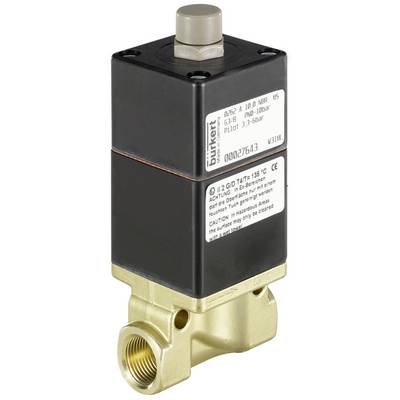 Een elektrisch bediend magneetventiel van Bürkert, geschikt voor de besturing van vloeistoffen of gassen in technische toepassingen.