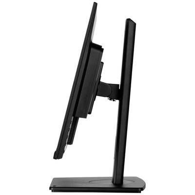 Platte computerscherm in zijaanzicht met een modern, smal ontwerp en een stabiele voet.