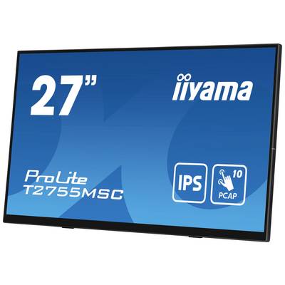 '27" iiyama-monitor, model ProLite T2755MSC, met IPS-technologie en 10-punts multitouch-ondersteuning.'