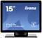 Een 15-inch iiyama-monitor, model ProLite T1521MSC-B2, met PCAP-touchschermtechnologie, geschikt voor interactieve toepassingen.