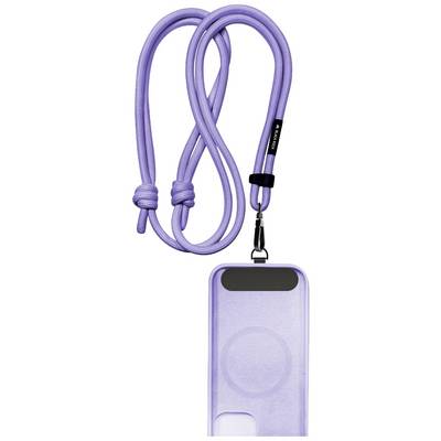 Lila telefoonhoes met afneembaar, passend schouderband. Ideaal voor handsfree gebruik en gemakkelijk dragen.