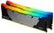 Twee Kingston FURY Renegade DDR4-RAM-modules met RGB-verlichting. Ze zijn geschikt voor krachtige pc-gamingopstellingen.