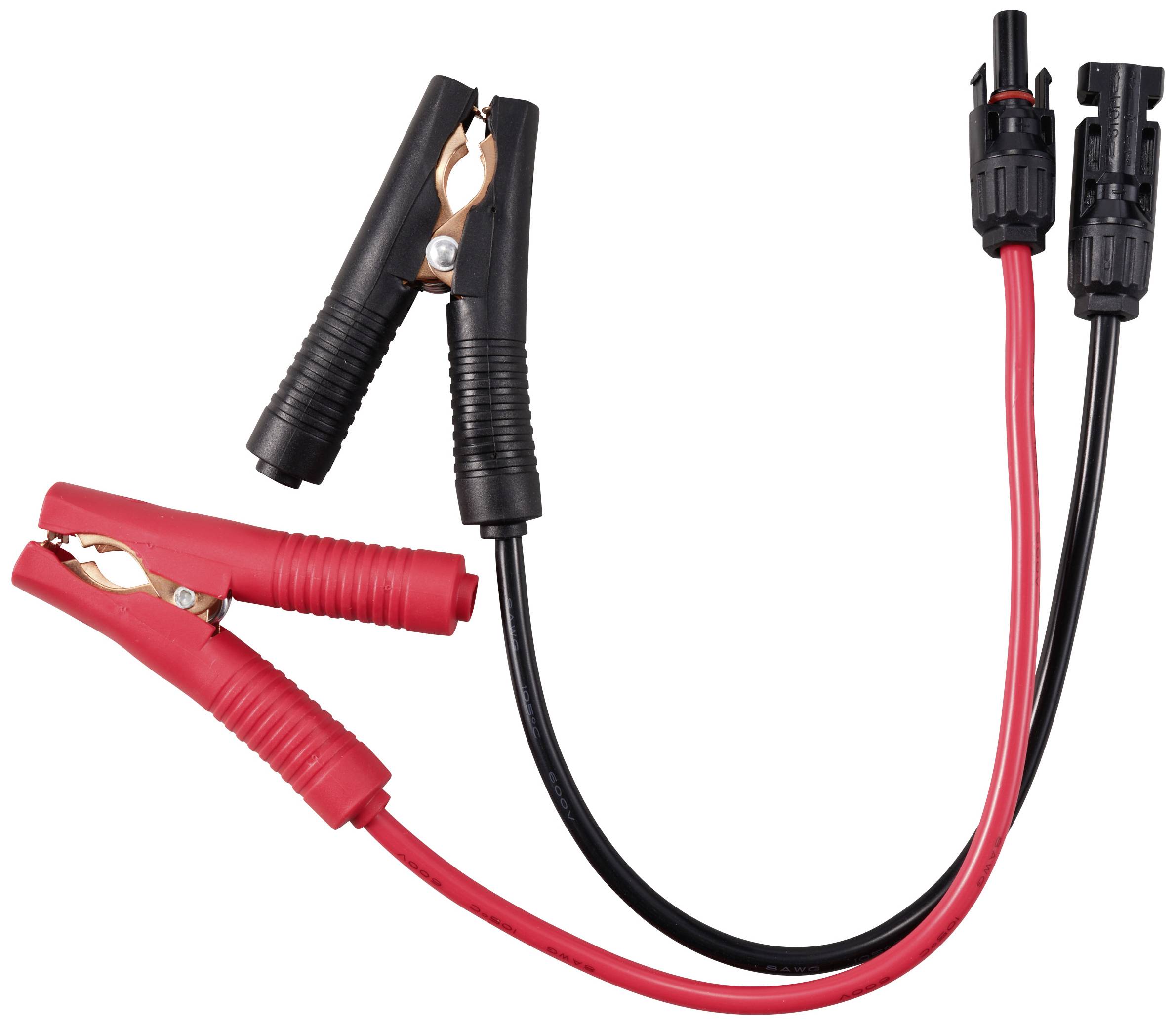 'Startkabels met zwarte en rode klem, gebruikt voor het verbinden van voertuigaccu's voor een startboost.'