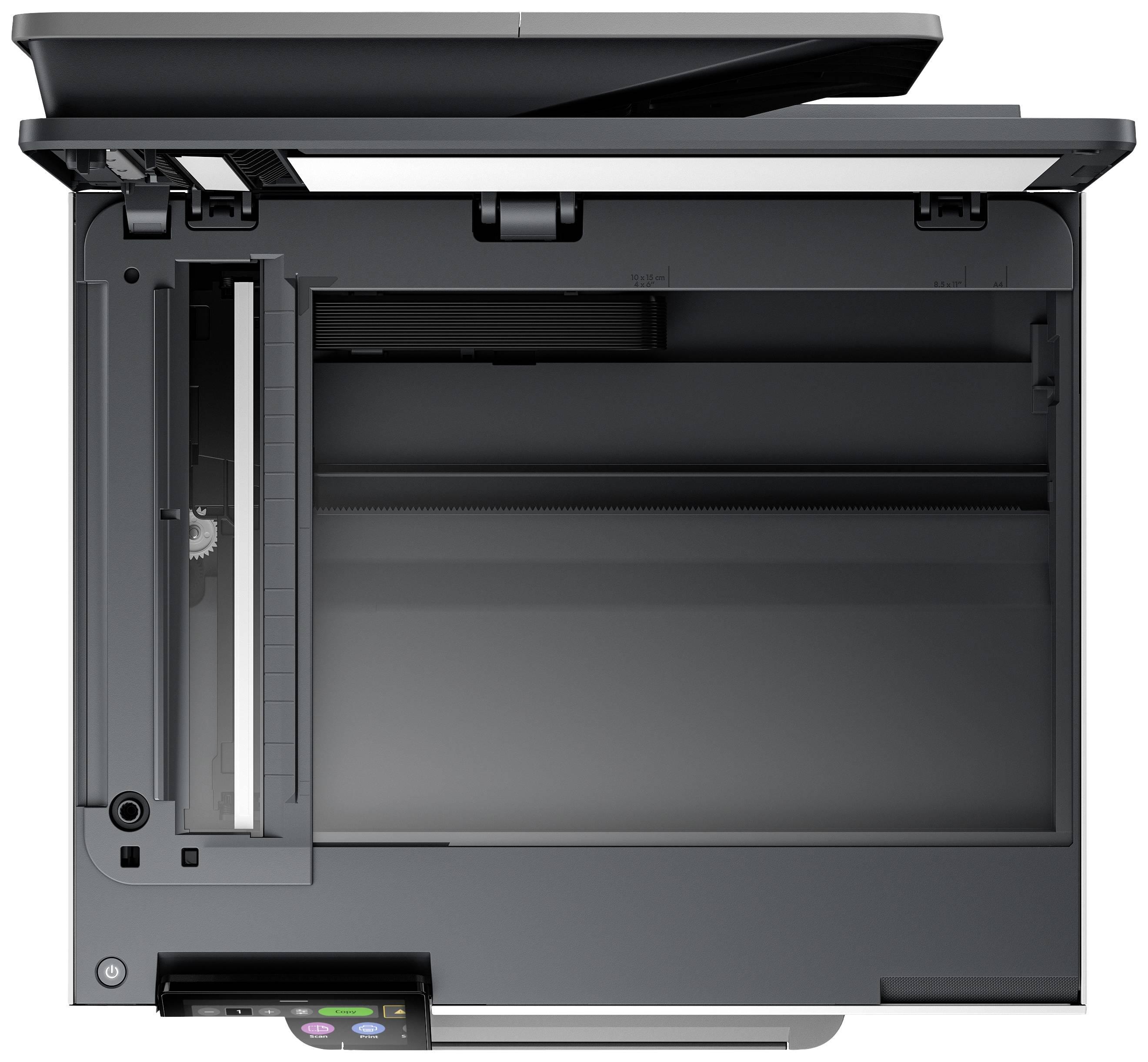 Bureauscanner met open deksel en zichtbaar scanoppervlak, klaar voor documentinvoer.