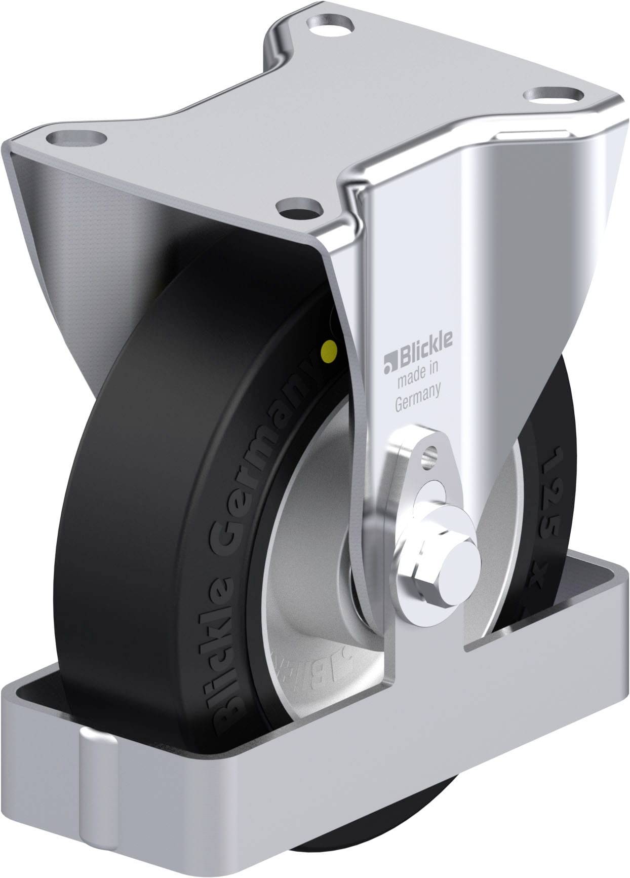 Blickle B-ALEV 125K-EL-FS Plaatstalen bokwiel Wieldiameter: 125 mm Draagvermogen (max.): 250 kg 1 stuk(s)