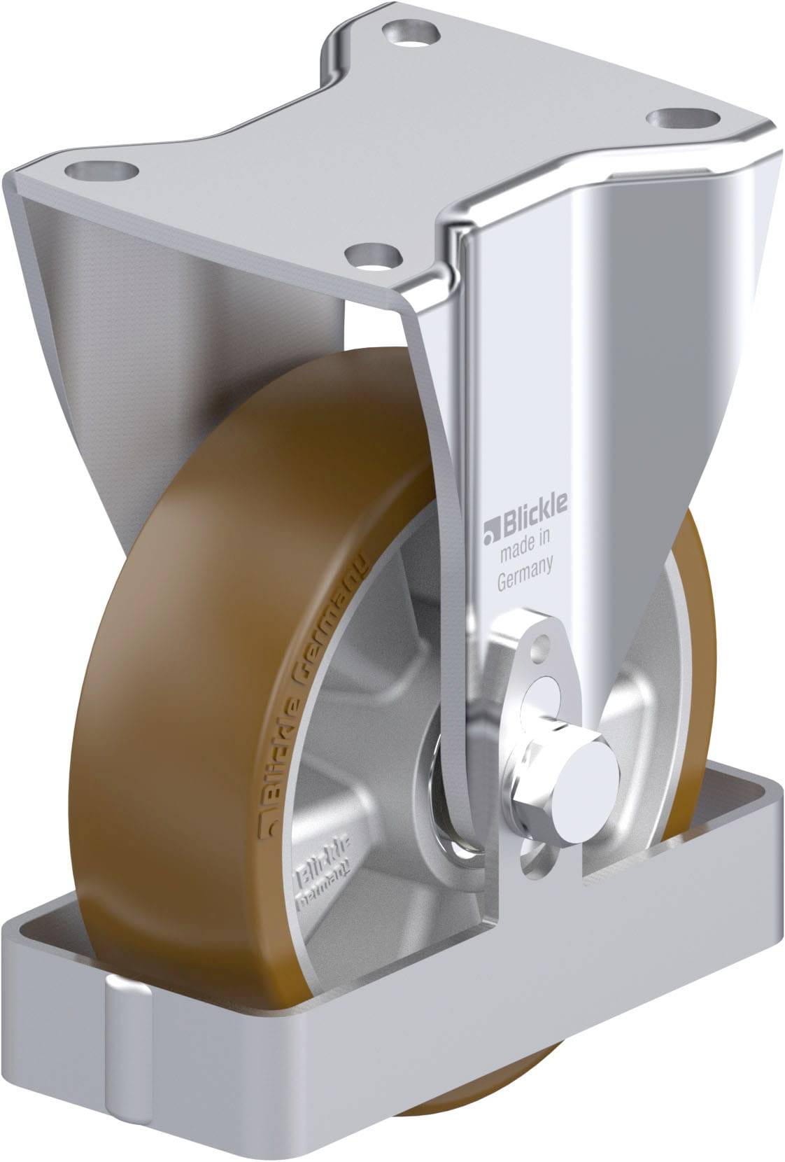 Blickle BH-ALB 125K-1-FS Plaatstalen bokwiel Wieldiameter: 125 mm Draagvermogen (max.): 550 kg 1 stuk(s)