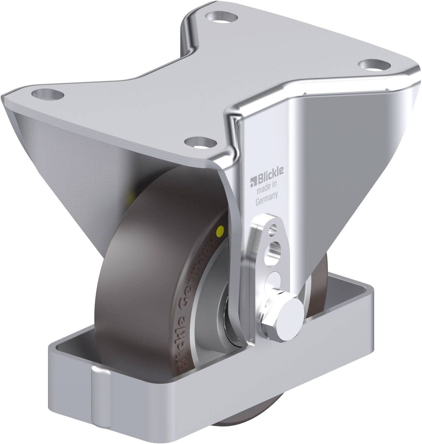 Blickle BH-ALST 100K-3-AS-FS Plaatstalen bokwiel Wieldiameter: 100 mm Draagvermogen (max.): 320 kg 1 stuk(s)