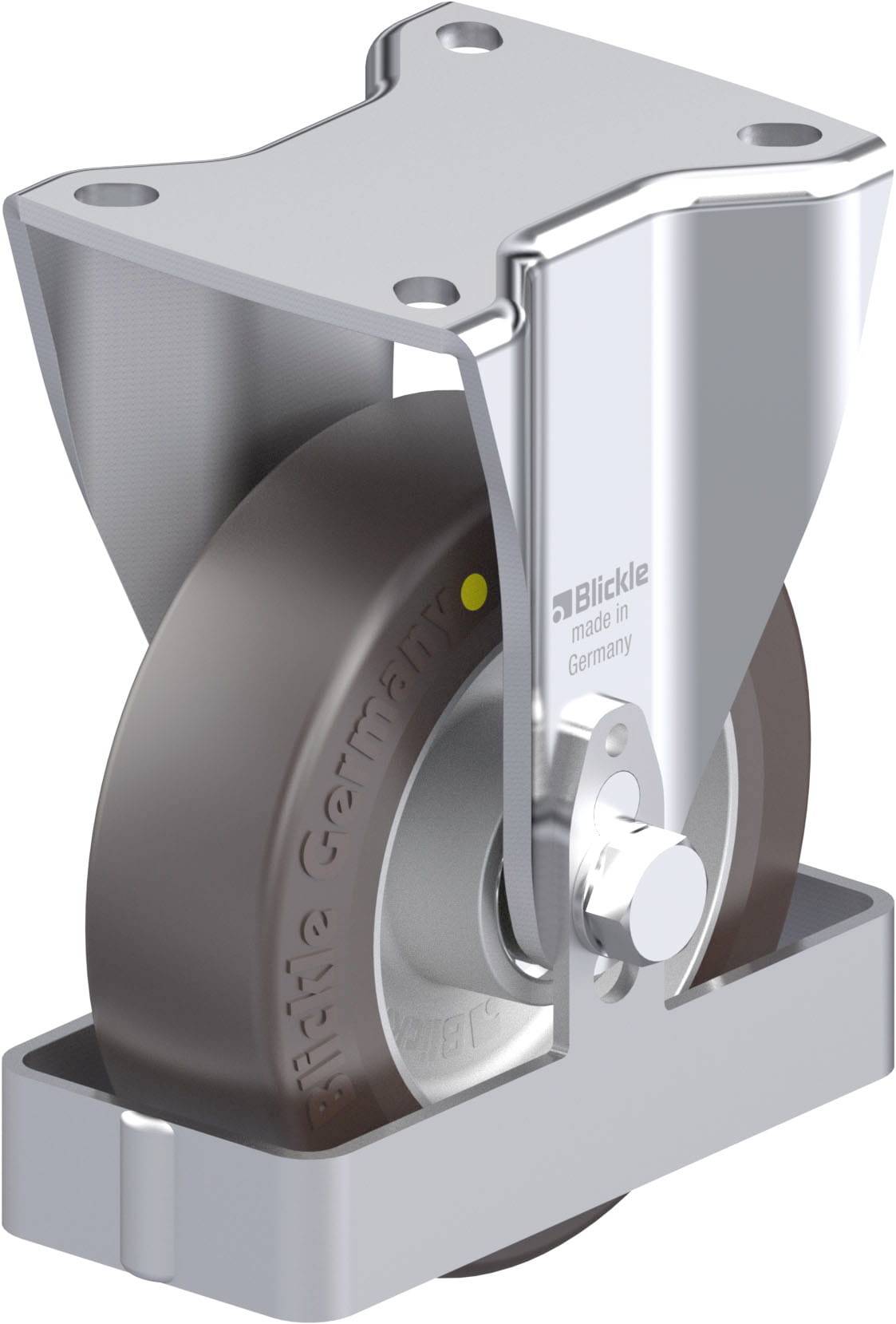 Blickle BH-ALST 125K-1-AS-FS Plaatstalen bokwiel Wieldiameter: 125 mm Draagvermogen (max.): 370 kg 1 stuk(s)