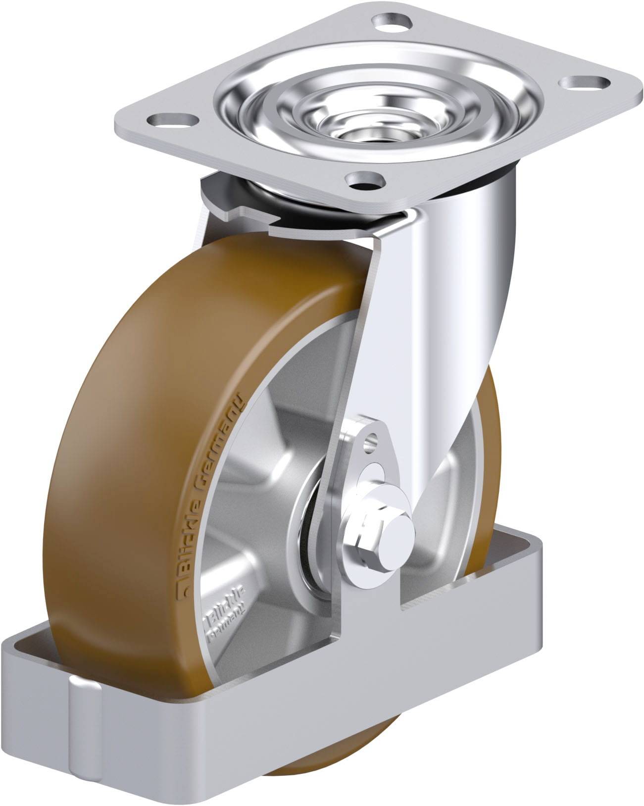 Blickle L-ALB 125K-FS Plaatstalen zwenkwiel Wieldiameter: 125 mm Draagvermogen (max.): 250 kg 1 stuk(s)