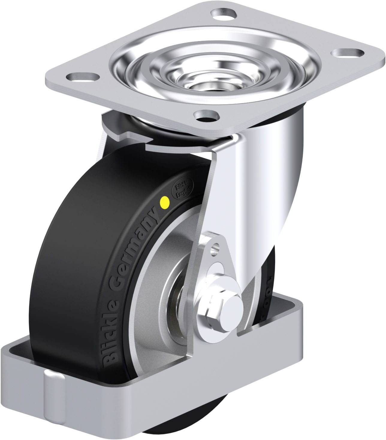 Blickle L-ALEV 100K-EL-FS Plaatstalen zwenkwiel Wieldiameter: 100 mm Draagvermogen (max.): 200 kg 1 stuk(s)