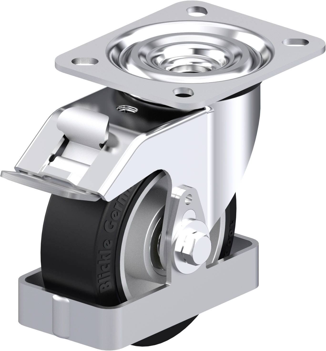 Blickle L-ALEV 100K-FI-FS Plaatstalen zwenkwiel Wieldiameter: 100 mm Draagvermogen (max.): 200 kg 1 stuk(s)