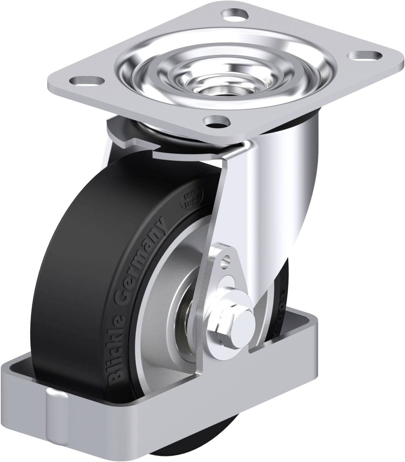 Blickle L-ALEV 100K-FS Plaatstalen zwenkwiel Wieldiameter: 100 mm Draagvermogen (max.): 200 kg 1 stuk(s)