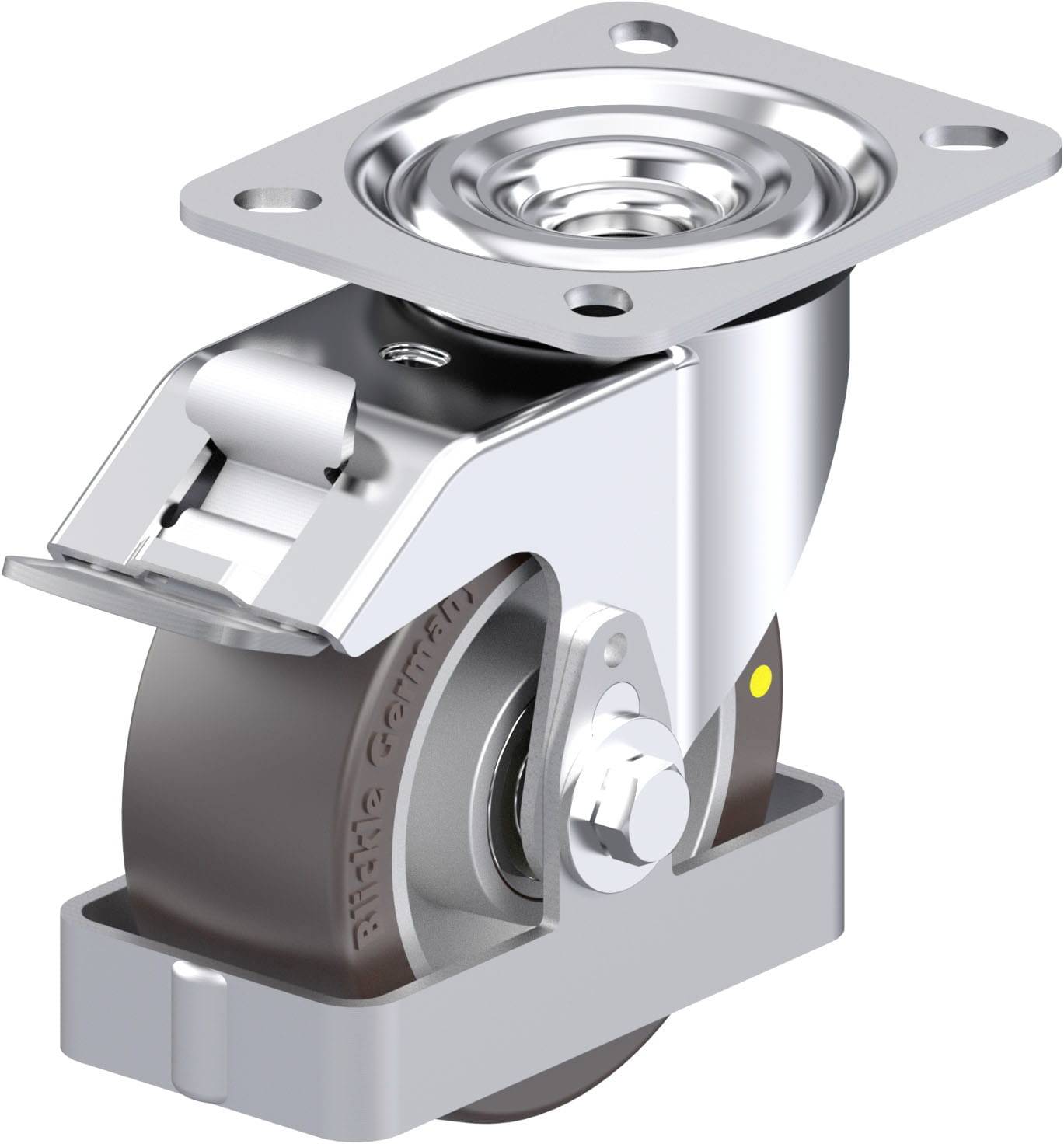 Blickle L-ALST 100K-FI-AS-FS Plaatstalen zwenkwiel Wieldiameter: 100 mm Draagvermogen (max.): 250 kg 1 stuk(s)
