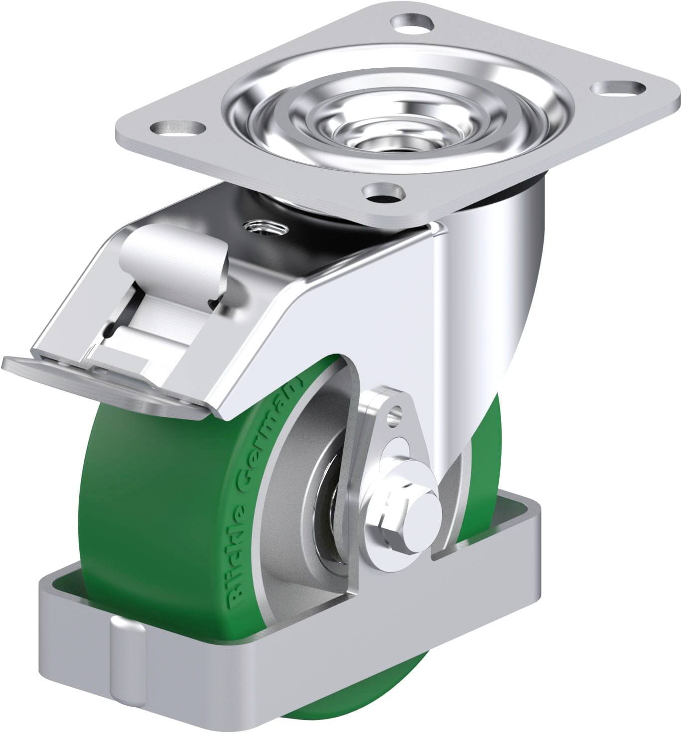 Blickle L-ALST 100K-FI-FS Plaatstalen zwenkwiel Wieldiameter: 100 mm Draagvermogen (max.): 250 kg 1 stuk(s)