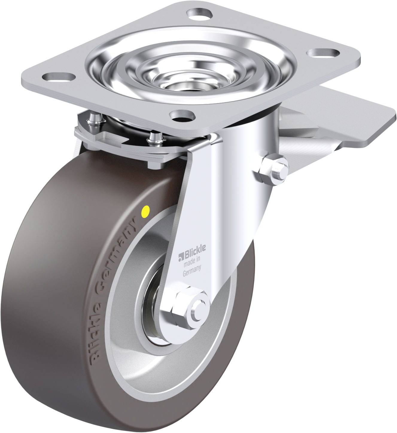 Blickle L-ALST 100K-ST-AS Plaatstalen zwenkwiel Wieldiameter: 100 mm Draagvermogen (max.): 250 kg 1 stuk(s)