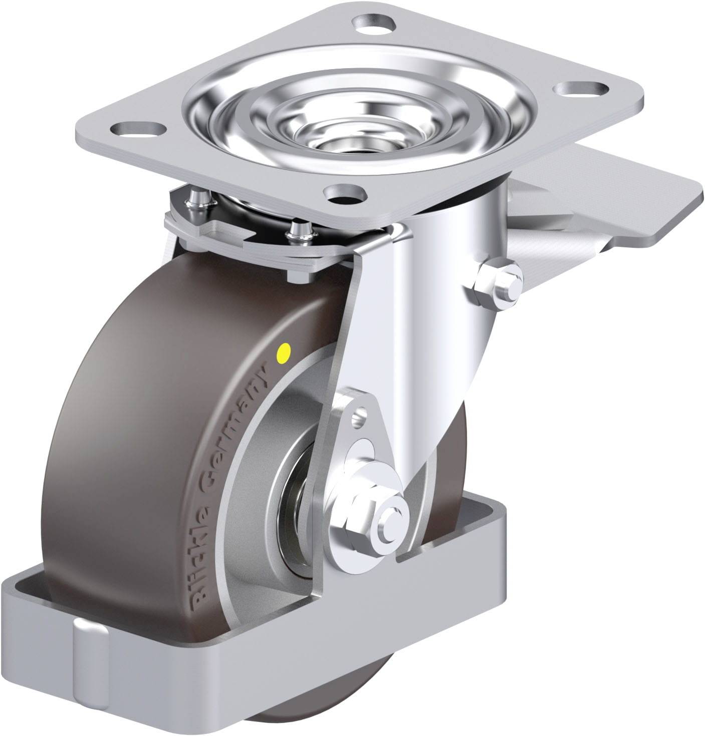 Blickle L-ALST 100K-ST-AS-FS Plaatstalen zwenkwiel Wieldiameter: 100 mm Draagvermogen (max.): 250 kg 1 stuk(s)