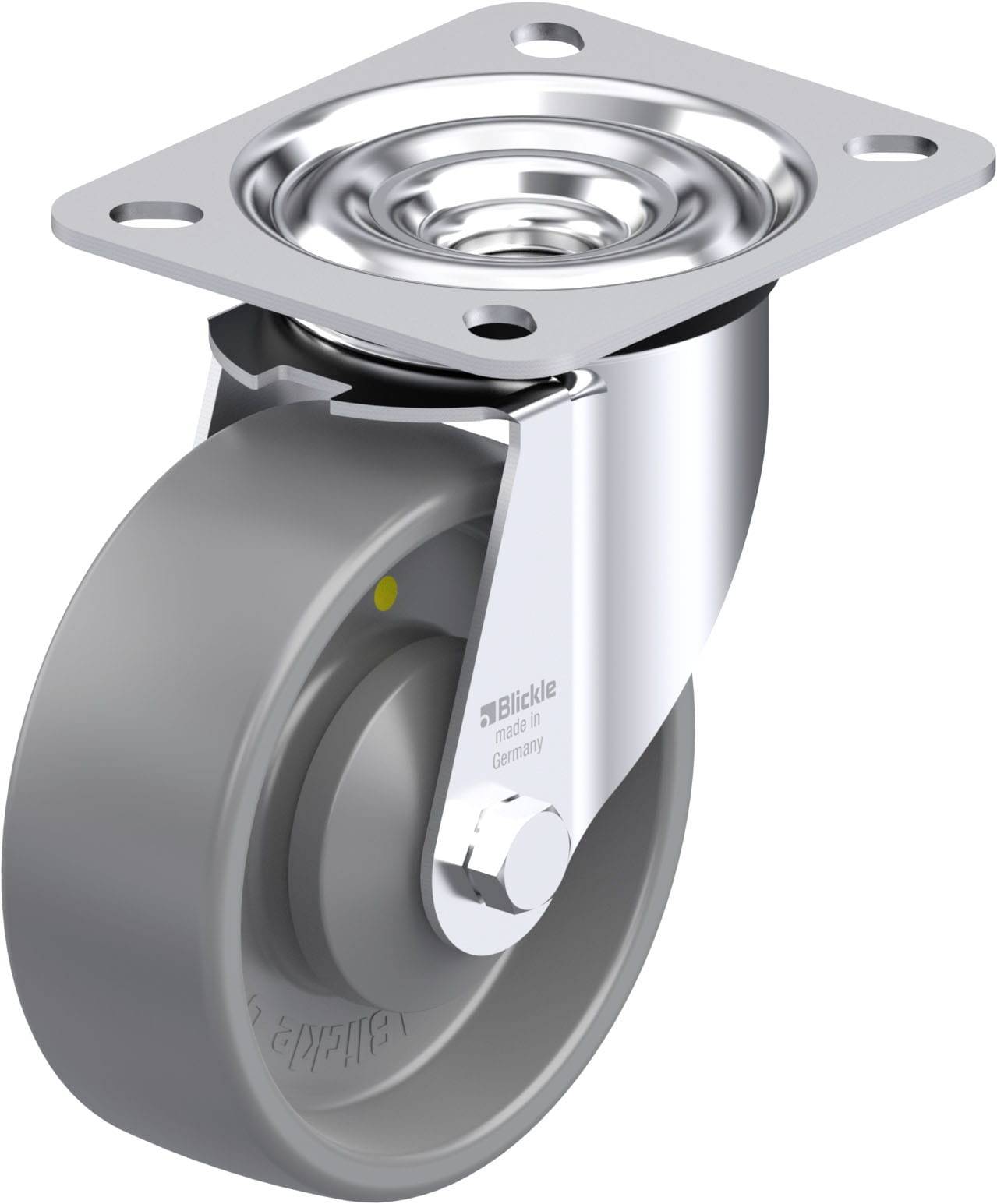 Blickle LE-PO 100KA-ELS Plaatstalen zwenkwiel Wieldiameter: 100 mm Draagvermogen (max.): 150 kg 1 stuk(s)