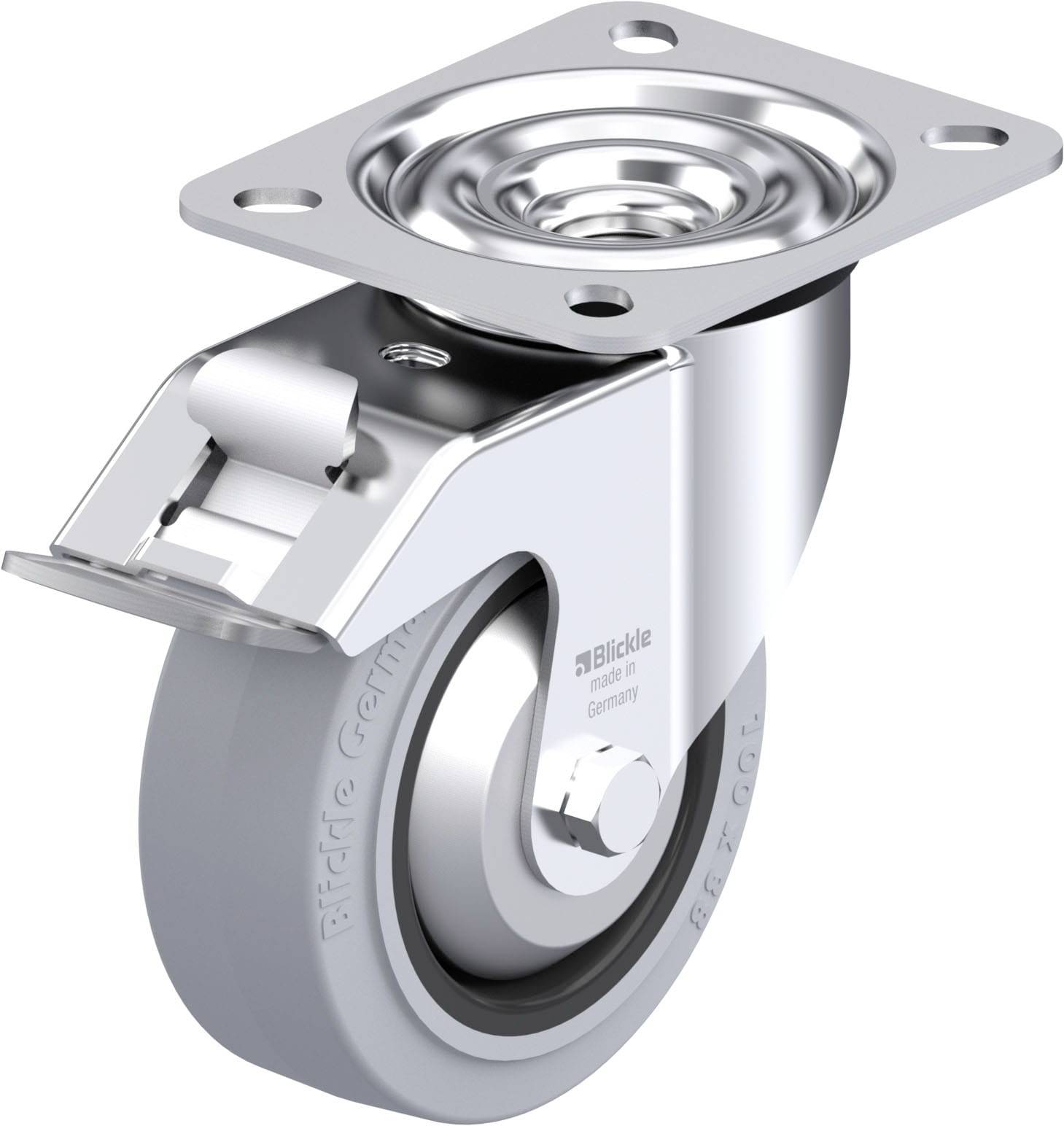 Blickle LE-POEV 100XKA-FI-SG-FA Plaatstalen zwenkwiel Wieldiameter: 100 mm Draagvermogen (max.): 150 kg 1 stuk(s)