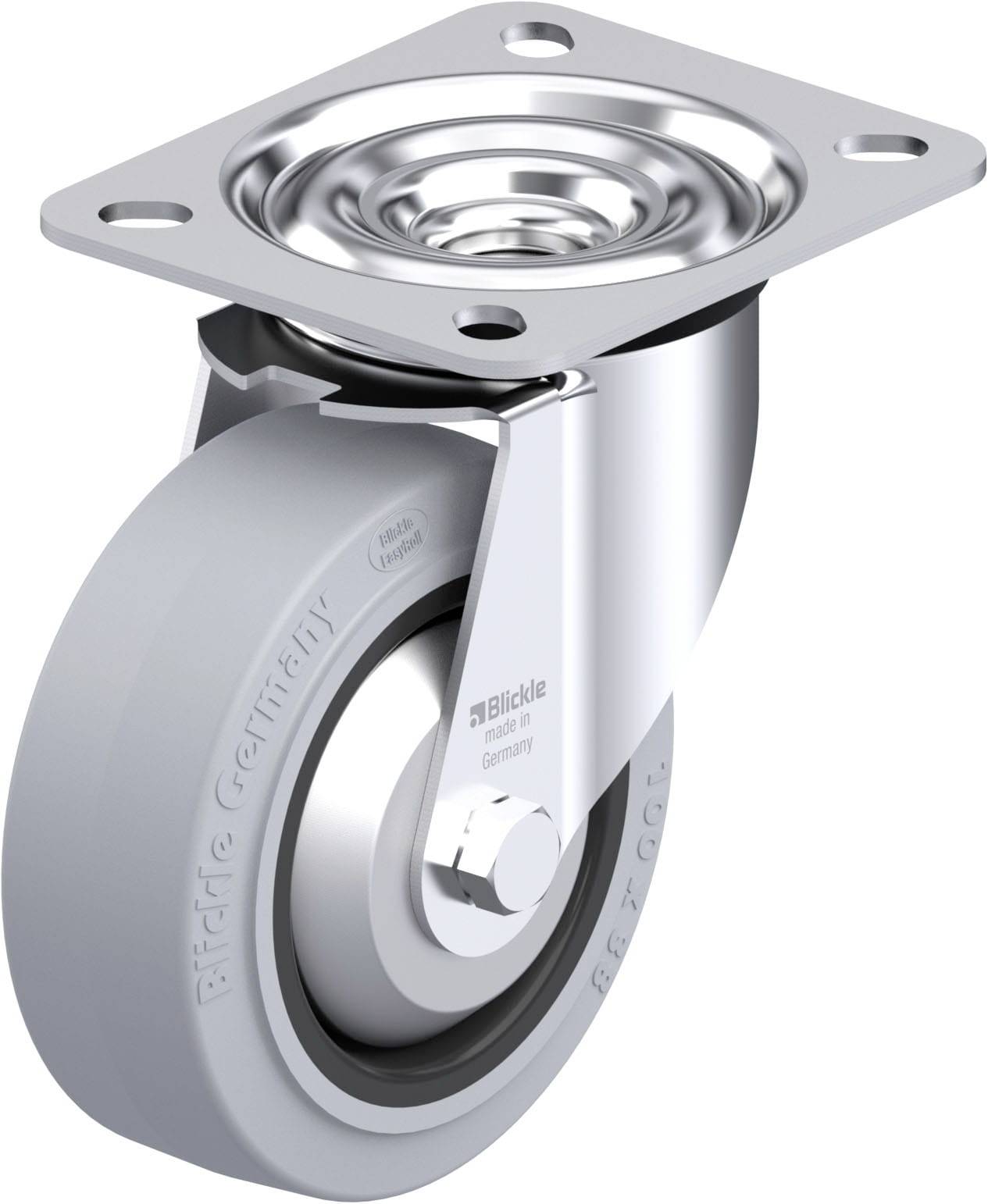 Blickle LE-POEV 100XKA-SG-FA Plaatstalen zwenkwiel Wieldiameter: 100 mm Draagvermogen (max.): 150 kg 1 stuk(s)