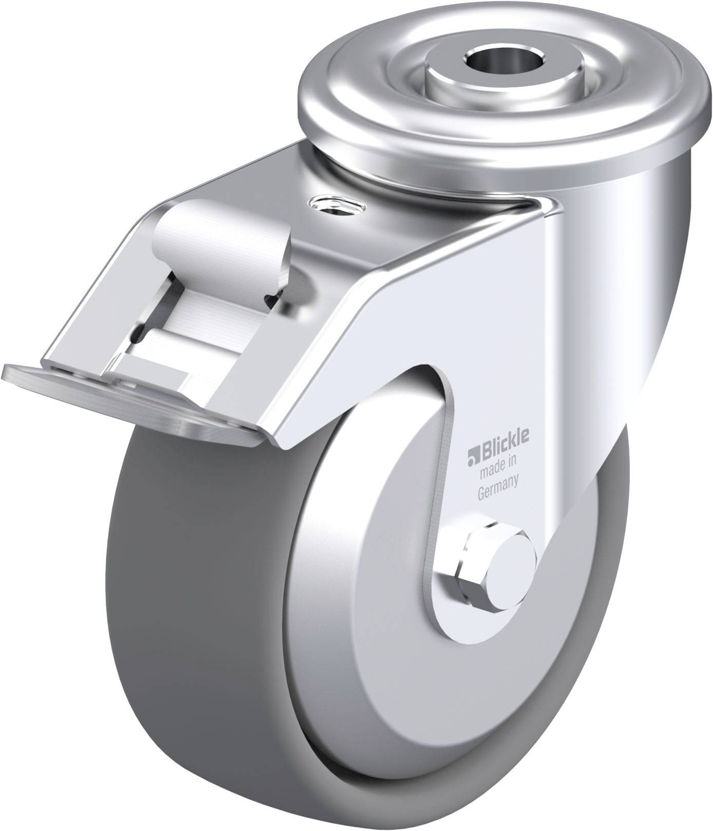 Blickle LER-PO 100G-FI-ELS-FA Plaatstalen zwenkwiel Wieldiameter: 100 mm Draagvermogen (max.): 150 kg 1 stuk(s)