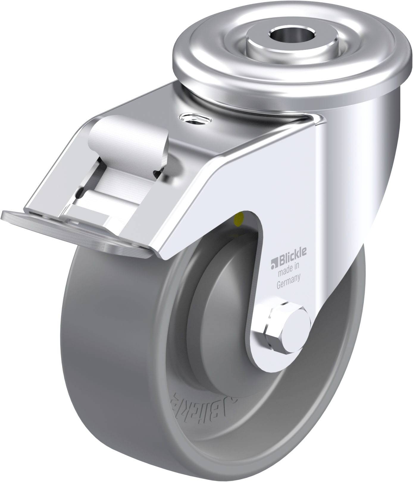 Blickle LER-PO 100KA-FI-ELS Plaatstalen zwenkwiel Wieldiameter: 100 mm Draagvermogen (max.): 150 kg 1 stuk(s)