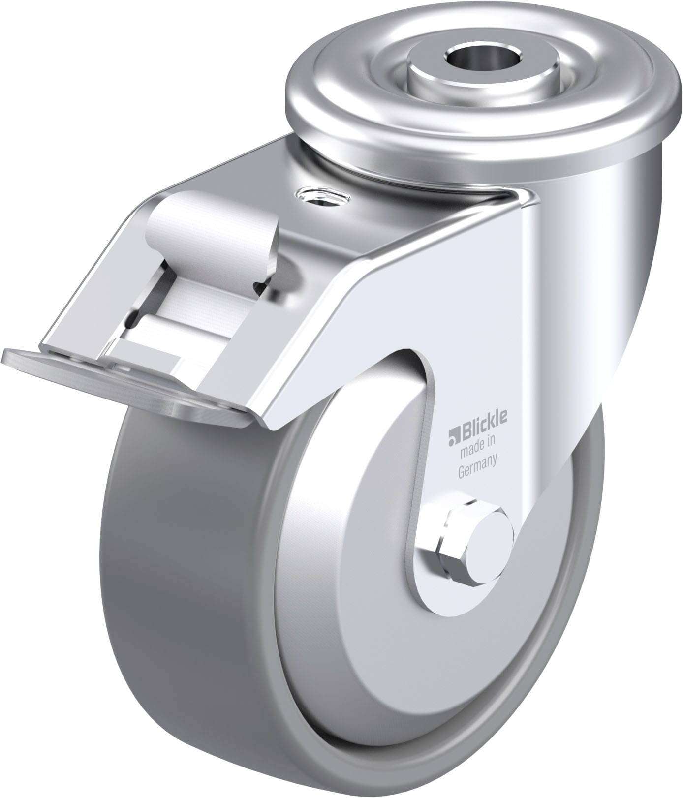 Blickle LER-PO 100KA-FI-ELS-FA Plaatstalen zwenkwiel Wieldiameter: 100 mm Draagvermogen (max.): 150 kg 1 stuk(s)